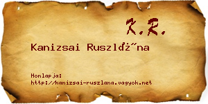 Kanizsai Ruszlána névjegykártya